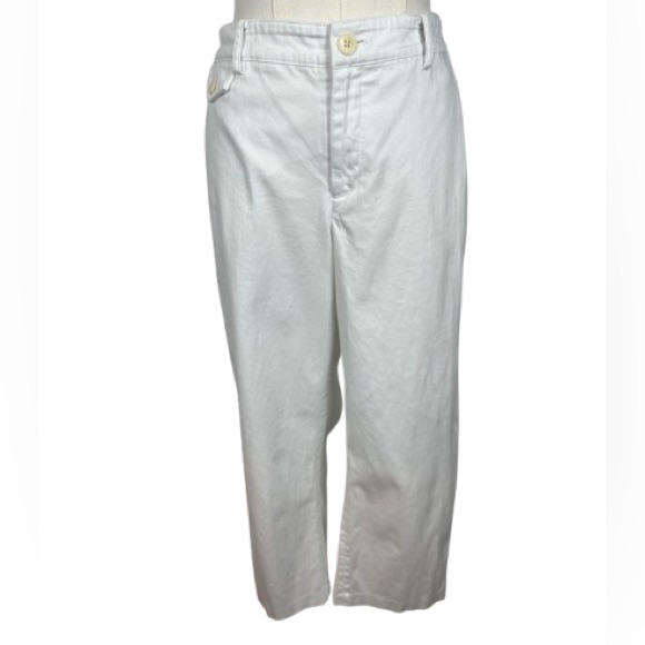 Ralph Lauren White Straight Leg Capri Pants